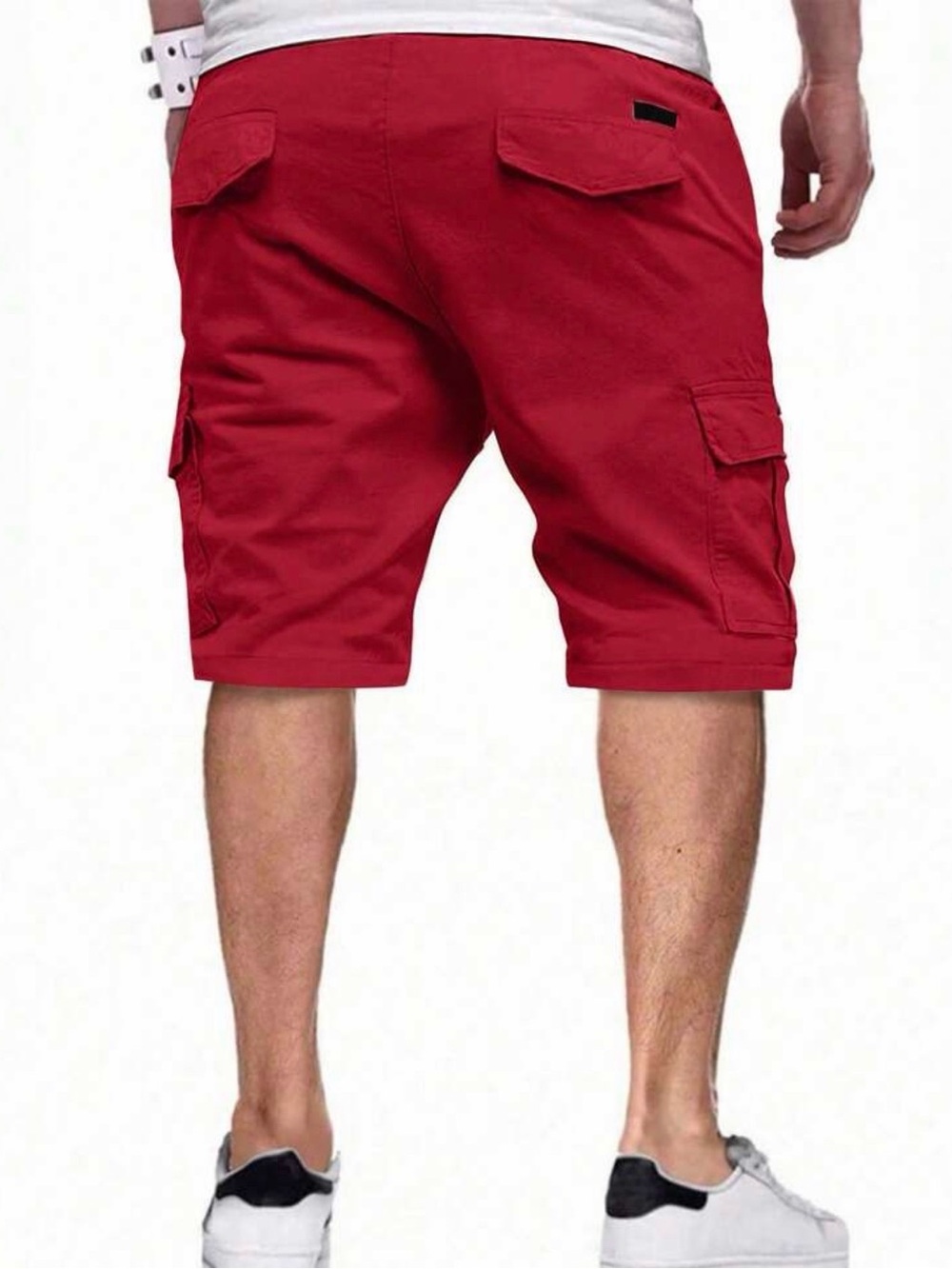 Men's Red Cargo Shorts with Utility Pockets